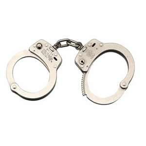 Pair of open metal handcuffs on a white background, symbolizing criminal charges against business owners for violating the Clean Air Act.